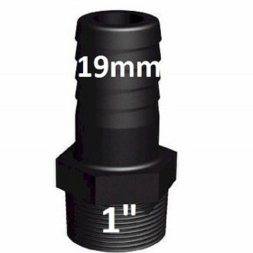 RP Connector 1" out x 19mm Tule (for 3/4"Waterhose)